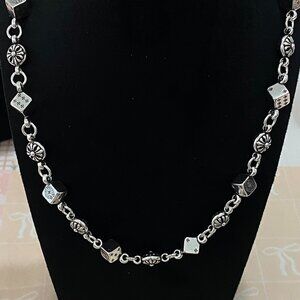 Chrome Hearts Sterling Silver Necklace With Dice-Pattern Discs